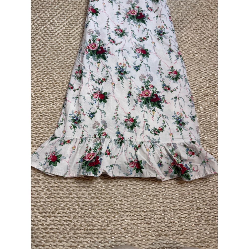 Ralph Lauren Vintage Floral Ruffle Twin Flat Sheet cottagecore Rose  Bedding